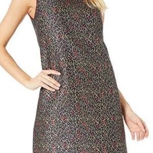 NWT Betsey Johnson Metallic Leopard Print Shift Dress size 2
